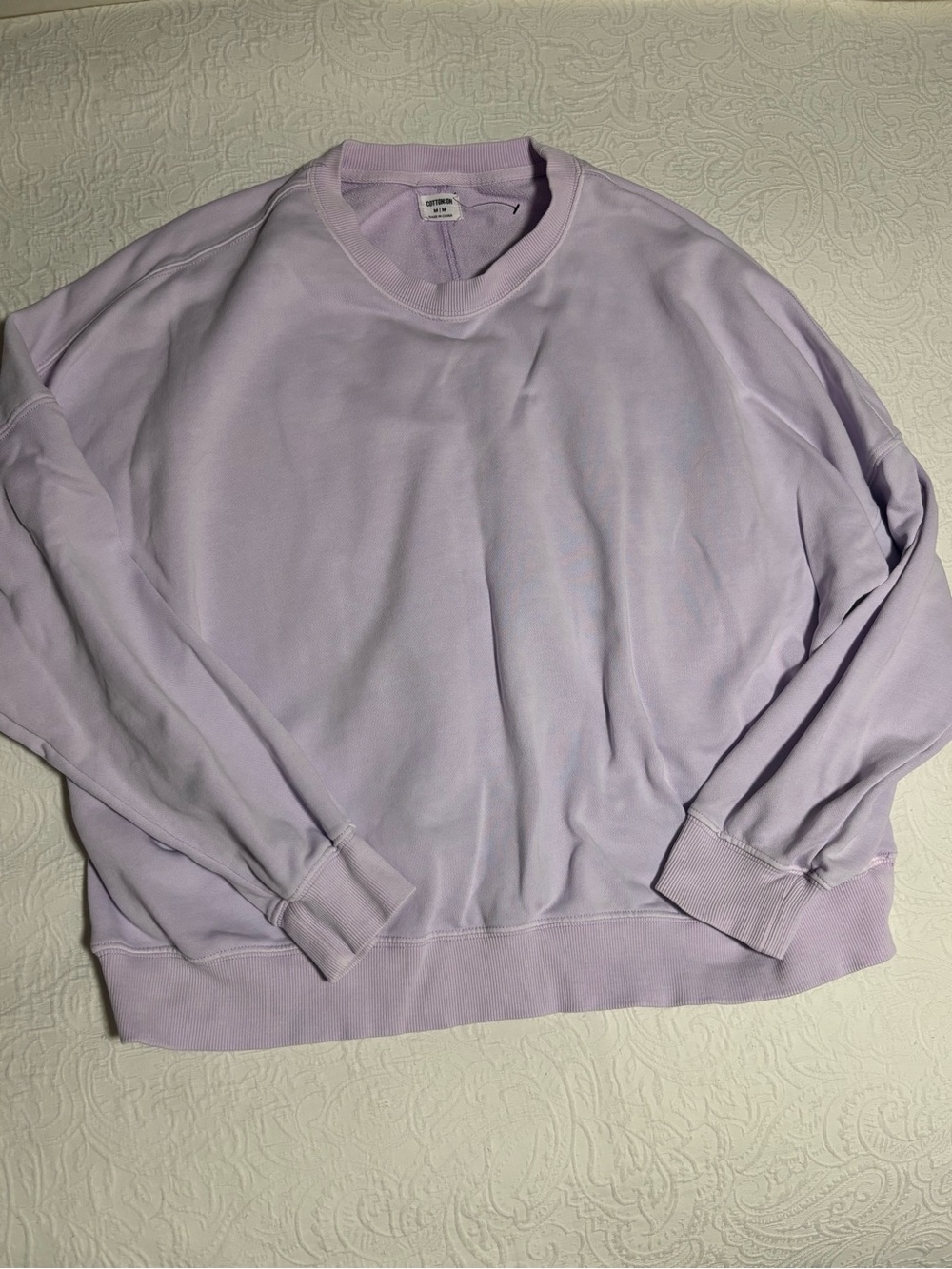 Cotton On Men's Lavender Crewneck Sweatshirt